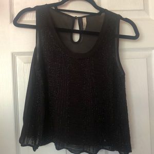 Paper Crane Beaded Cropped Tank